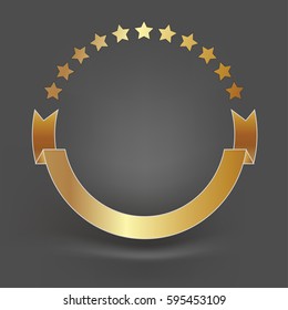 gold star award with shiny ribbon with space for your text