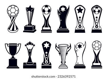 Gold Star Award Trophies Best Big Collection Vector Design. Premium Simple Design. Award Concept Is Reward Victory And Rank, Game, Goal And Successful Win, 3D Illustration Vector Design.