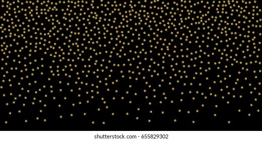 Gold star background on a black background. Vector Confetti Background Pattern. Salute of gold stars. Celebratory background. Vector illustration,eps 10.