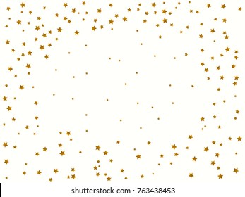 Gold star background on white. Golden abstract decoration. 