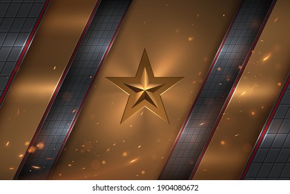 Gold star background with sparks effect