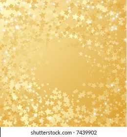 Gold star background. Vector