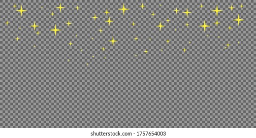 Gold star background vector. Christmas mockup concept in flat style.