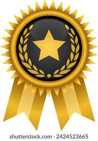 gold star badge pin vector