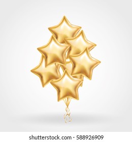 Gold Star balloon on background