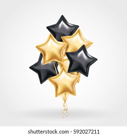 Gold Star Balloon On Background