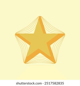 Gold star. Best quality, achievements, victory, rating feedback, premium quality.