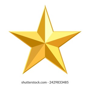 Gold star. Best quality or victory. Achievements for games, customer rating feedback, mobile applications. Premium quality