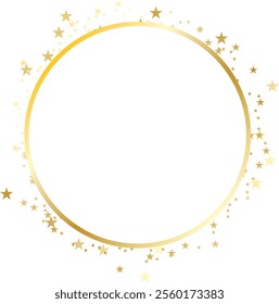 Gold Star Border Circle Graphic