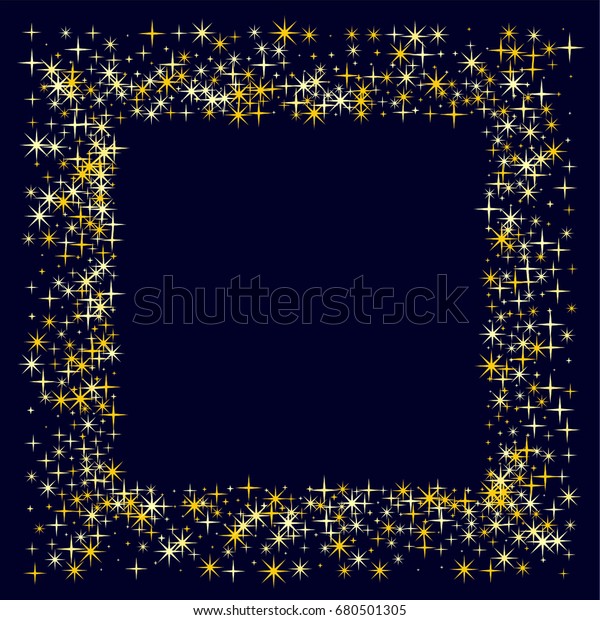 Gold Star Border Sparkles Glitter Vector Stock Vector (Royalty Free