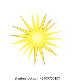 gold star cartoon. shine symbol, sign christmas, review silhouette gold star sign. isolated symbol vector illustration