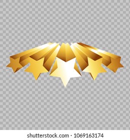Gold star clip art isolated on transparent background.