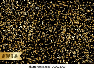 Gold star confetti background.