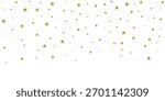 Gold star confetti background vector, falling stars abstract banner, shiny star decoration pattern for Christmas, new year, festive holiday celebration events, illustration PNG.