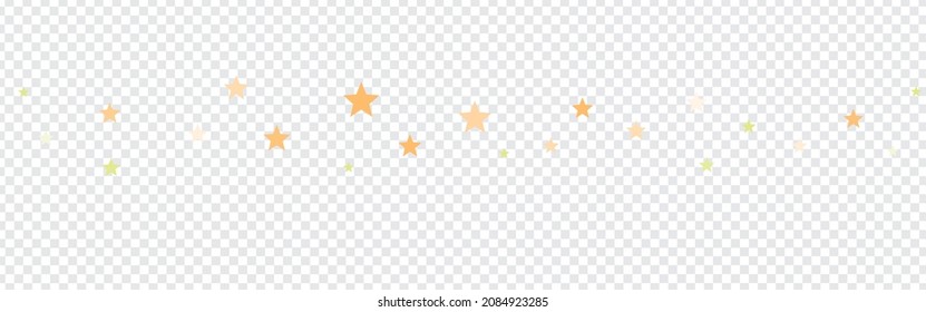Gold star confetti celebration, isolated on transparent background. Falling golden abstract decoration for party, birthday celebrate, anniversary or event, festive. Festival decor. Vector illustration
