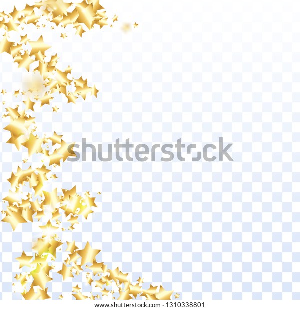 Gold Star Confetti On Transparent Background Stock Vector Royalty