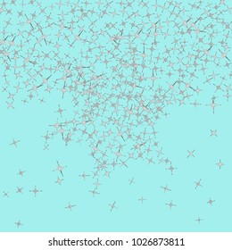 Gold star Confetti pattern. Starlight Night. Blue background. Astral Design. Confetti Fall Chaotic Decor. Modern Creative Pattern. Gentle Gold Yellow Pattern for your project. Vector