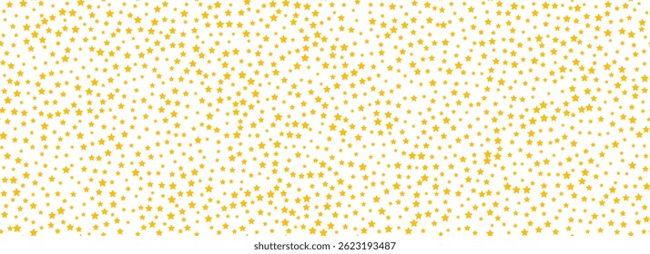 Gold star confetti seamless pattern. Golden glitter sparkles repeated background. Yellow sparks repeated wallpaper. Vector celebration Christmas, New Year, wedding or birthday party decoration