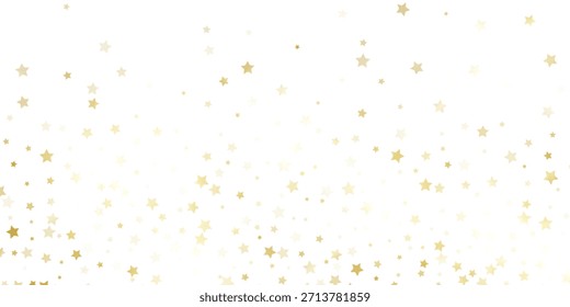Gold star confetti seamless pattern. Golden glitter sparkle repeated background. Yellow sparks repeated wallpaper. Vector celebration Christmas, New Year, wedding or birthday party decoration backdrop	