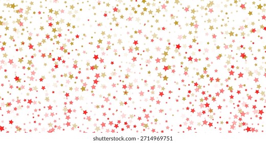 Estrela de ouro confete padrão sem costura. Brilho dourado de fundo repetido. Fagulhas amarelas papel de parede repetido. Vetor celebração Natal, Ano Novo, casamento ou aniversário festa decoração pano de fundo	