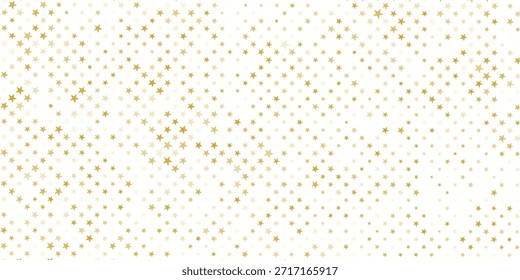 Patrón transparente de confeti de estrella dorada. Brillo dorado de fondo repetido. El amarillo chispa el Fondo de pantalla repetido. Navidades de la celebración del Vector, año Nuevo, boda o fondo de la decoración de la fiesta de cumpleaños