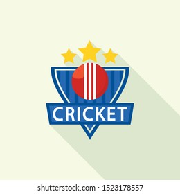 Gold star cricket logo. Flat illustration of gold star cricket vector logo for web design