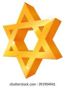 Gold Star of David vector illustration