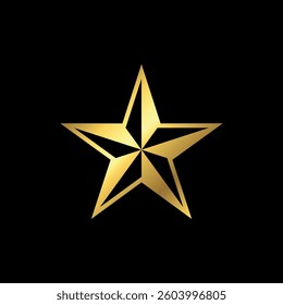 Gold Star Decorative Icon Vector Template