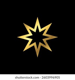 Gold Star Decorative Icon Vector Template