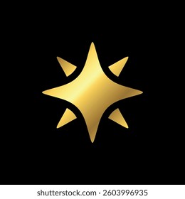 Gold Star Decorative Icon Vector Template