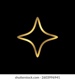 Gold Star Decorative Icon Vector Template