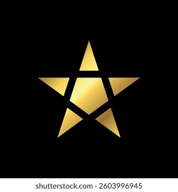 Gold Star Decorative Icon Vector Template