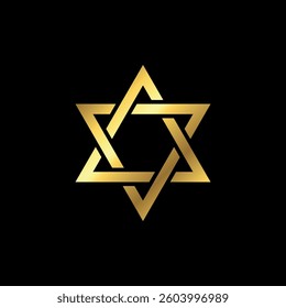 Gold Star Decorative Icon Vector Template