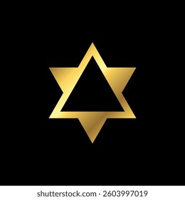 Gold Star Decorative Icon Vector Template