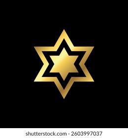 Gold Star Decorative Icon Vector Template