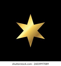 Gold Star Decorative Icon Vector Template