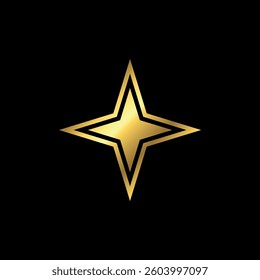 Gold Star Decorative Icon Vector Template