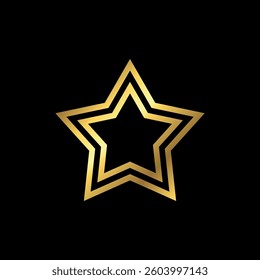 Gold Star Decorative Icon Vector Template