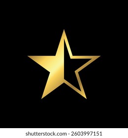 Gold Star Decorative Icon Vector Template