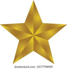 Gold star design A sleek, minimalist icon symbolizing achievement, success, and excellence.
