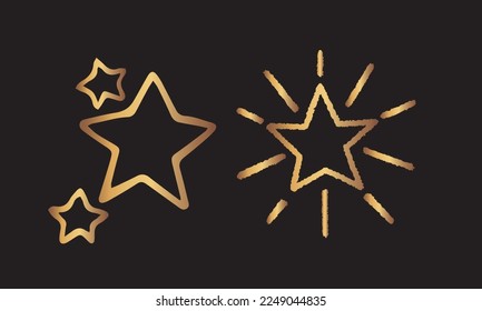 gold star doodle icons vector design 