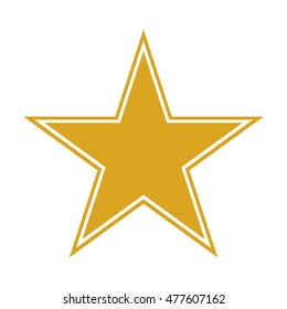 Gold star elegant icon , isolated vector illustration