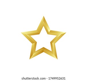 gold star elegant. isolated star on a white background