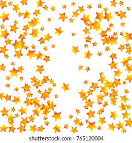 Gold star falling Pattern. Gold Yellow isolated pattern for your project. Astral Design. Chaotic Decor. Modern Creative Starlight Style. Vector illustration for celebration, party, holiday, invitation