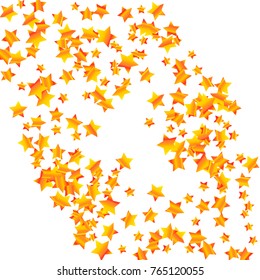 Gold star falling Pattern. Gold Yellow isolated pattern for your project. Astral Design. Chaotic Decor. Modern Creative Starlight Style. Vector illustration for celebration, party, holiday, invitation