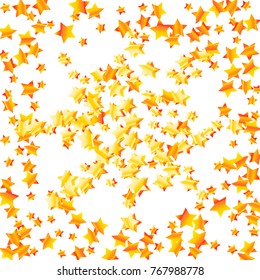 Gold star falling Pattern. Gold Yellow isolated pattern for your project. Astral Design. Chaotic Decor. Modern Creative Starlight Style. Vector illustration for celebration, party, holiday, invitation