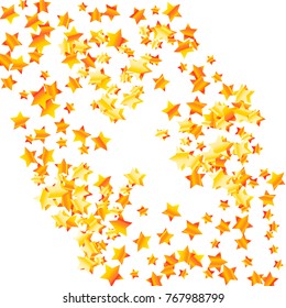 Gold star falling Pattern. Gold Yellow isolated pattern for your project. Astral Design. Chaotic Decor. Modern Creative Starlight Style. Vector illustration for celebration, party, holiday, invitation