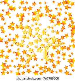 Gold star falling Pattern. Gold Yellow isolated pattern for your project. Astral Design. Chaotic Decor. Modern Creative Starlight Style. Vector illustration for celebration, party, holiday, invitation