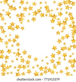 Gold star falling Pattern. Gold Yellow isolated pattern for your project. Astral Design. Chaotic Decor. Modern Creative Starlight Style. Vector illustration for celebration, party, holiday, invitation