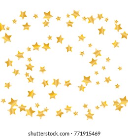 Gold star falling Pattern. Gold Yellow isolated pattern for your project. Astral Design. Chaotic Decor. Modern Creative Starlight Style. Vector illustration for celebration, party, holiday, invitation